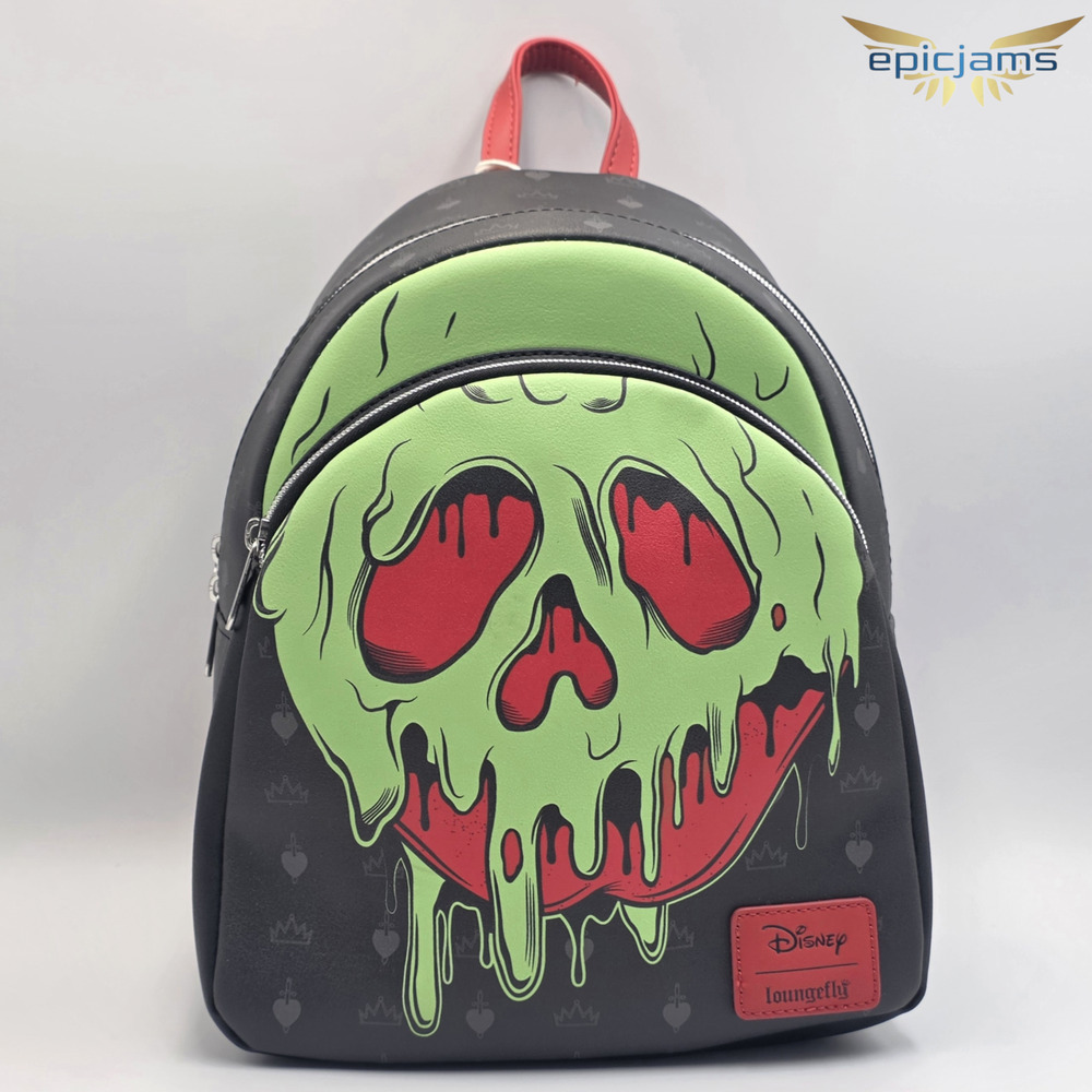 Loungefly Disney Snow White Poison Apple Glow-In-The-Dark Mini Backpack New